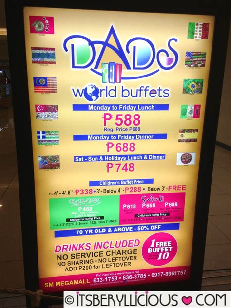 dads buffet megamall lunch slots